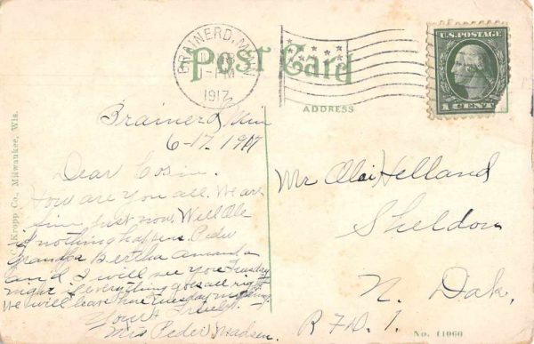 Brainerd Minnesota NP Sanitarium Exterior Vintage Postcard JD933451 - Image 2