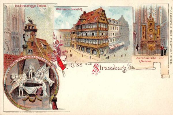 Strassburg Germany Buildings Gruss aus Vintage Postcard JD933469