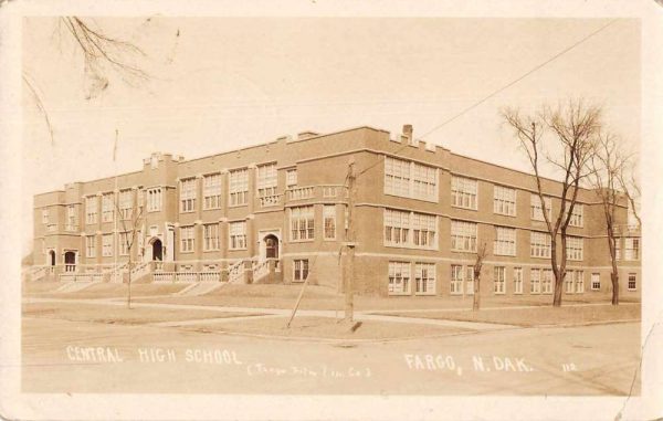 Fargo North Dakota Central High School Real Photo Vintage Postcard JD933478