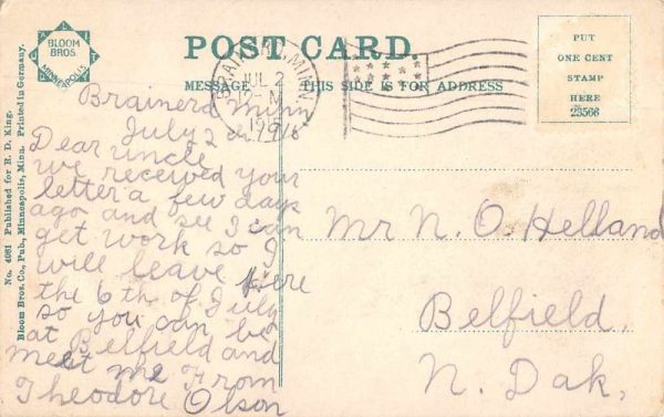 Brainerd Minnesota NP Shops Birds Eye View Vintage Postcard JD933479 - Image 2