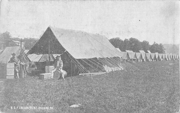 Indiana Pennsylvania NGP Encampment Tents Military Vintage Postcard JE229009