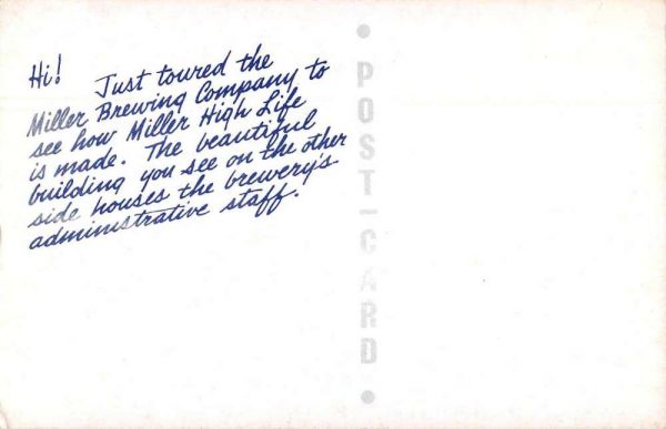 Miller Brewing Co Brewery Exterior Factory Tour Advertising Postcard JE229011 - Image 2