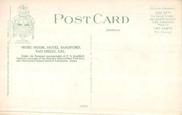 San Diego California music room inside Hotel Sandford antique pc ZA440832 - Image 2