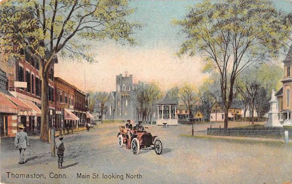 Thomaston Connecticut Main Street Looking North Vintage Postcard JE229031