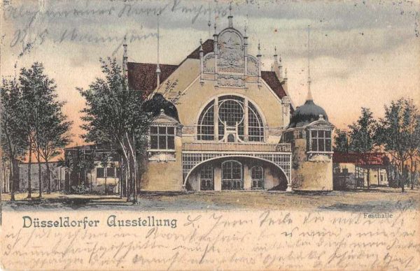 Dusseldorfer Germany Ausstellung Festhalle Exterior Vintage Postcard JE229063
