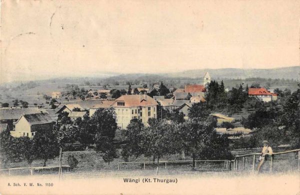 Wangi Switzerland Thurgau Birds Eye View Vintage Postcard JE229073