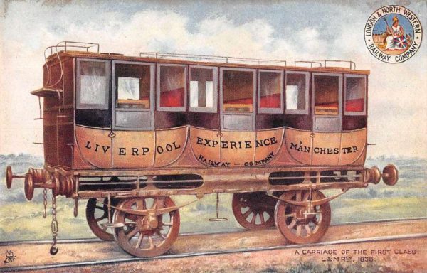 London and North Western Railway Co First Class Carriage Tuck PC JE229080