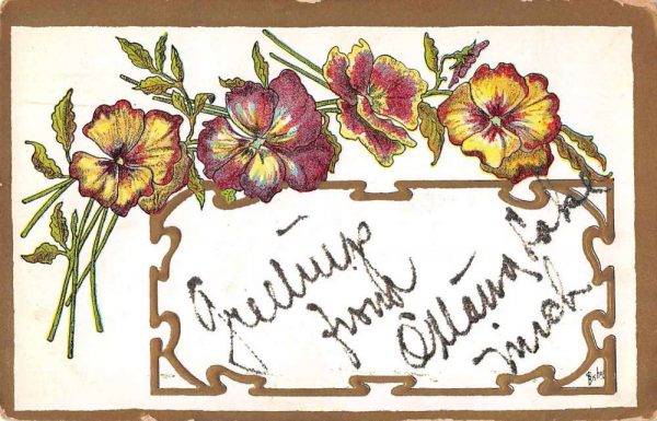 Omena Lake Michigan Greetings Glitter Vintage Postcard JE229108