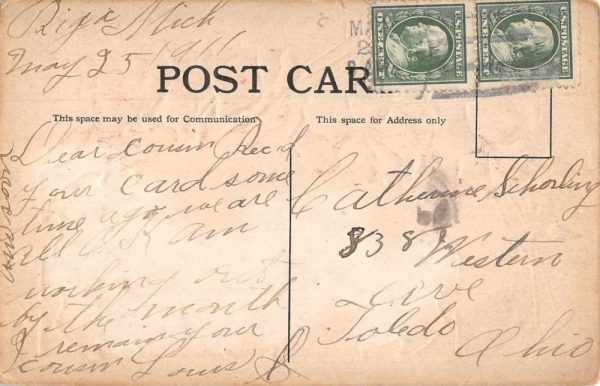 Omena Lake Michigan Greetings Glitter Vintage Postcard JE229108 - Image 2