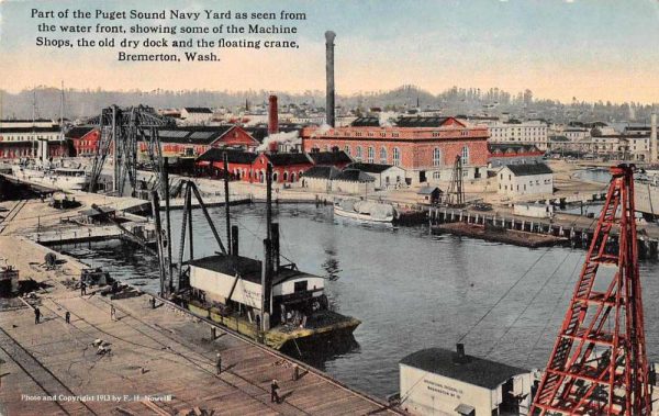 Bremerton Washington Puget Sound Navy Yard Dry Dock Floating Crane PC JE229118