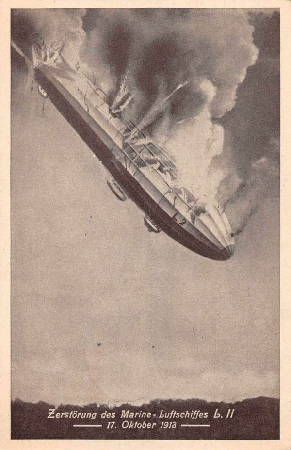 Johannisthal air disaster Imperial German Navy Zeppelin Postcard JE229184