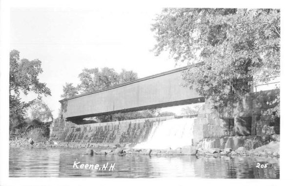 Keene New Hampshire Covered Bridge Real Photo Vintage Postcard JE229306