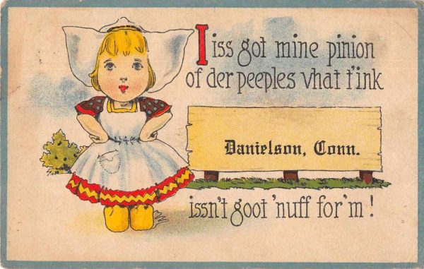 Danielson Connecticut Greetings Dutch Girl Vintage Postcard JE229308