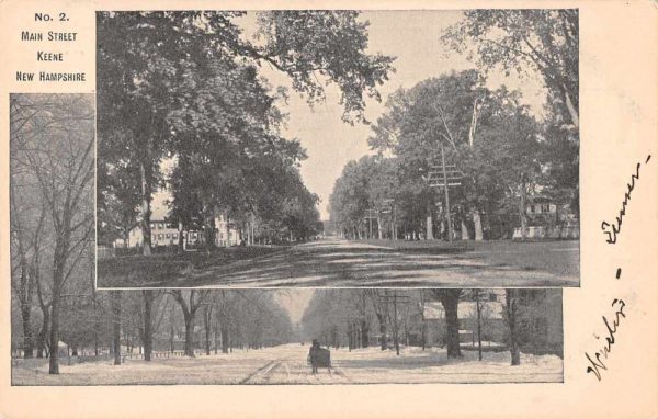 Keene New Hampshire Main Street Vintage Postcard JE229317