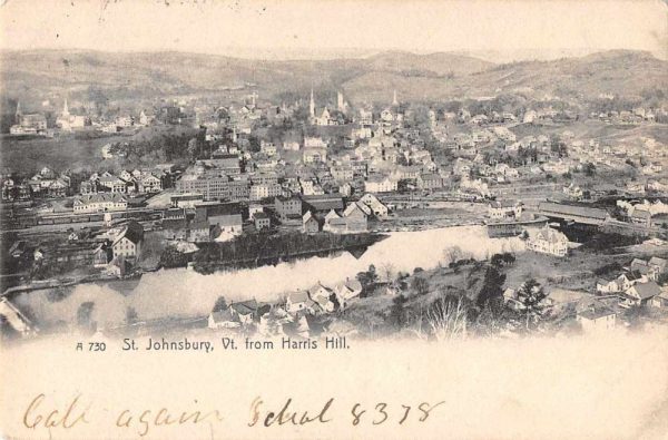 St Johnsbury Vermont Birds Eye View from Harris Hill Vintage Postcard JE229320