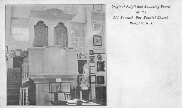Newport Rhode Island Seventh Day Baptist Church Pulpit Interior PC JE229346
