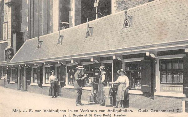 Haarlem Netherlands Oude Groenmarkt Antique Store Exterior Postcard JE229347
