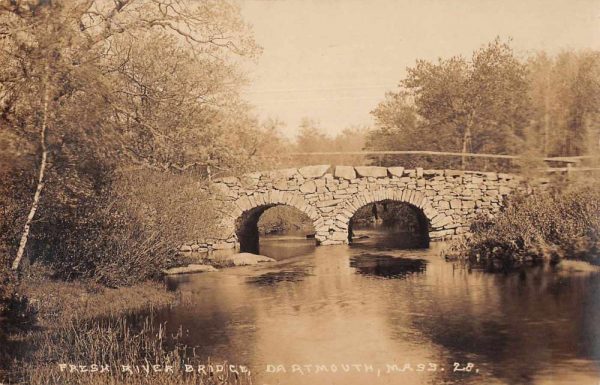 Dartmouth Massachusetts Fresh River Bridge Real Photo Vintage Postcard JE229374