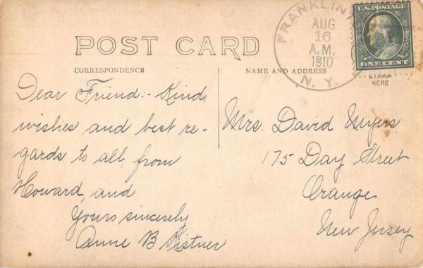 Franklinton New York Woman on Horse Carriage Real Photo Postcard JE229422 - Image 2