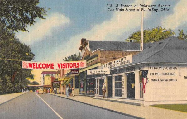 Put-in-Bay Ohio Main Street Films Finishing Coke Sign Postcard JE229467