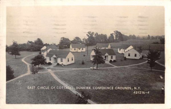 Dunkirk New York Conference Center Cottages Real Photo Postcard JE229489