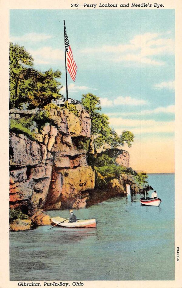 Put-in-Bay Ohio Gibraltar Perry Lookout and Needle's Eye Postcard JE229499