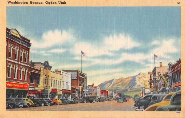 Ogden Utah Washington Avenue Woolworth Street Scene Postcard JE229506