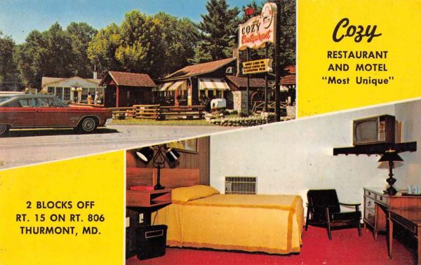 Thurmont Maryland Cozy Restaurant Motel Vintage Postcard JE229523