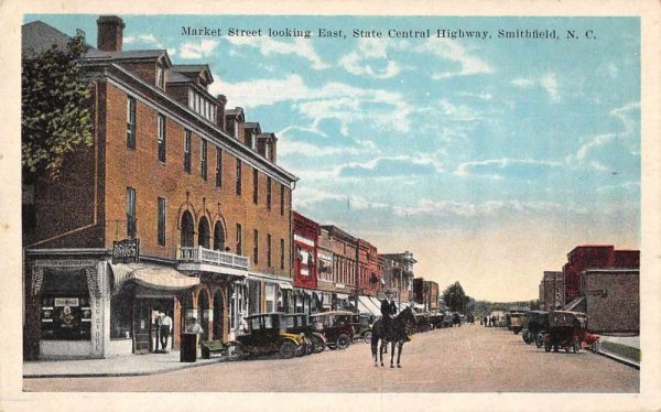 Smithfield North Carolina Market St Central Highway Vintage Postcard JE229546