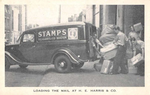 Boston Massachusetts Loading Mail Harris and Co Stamps Vintage Postcard JE229559