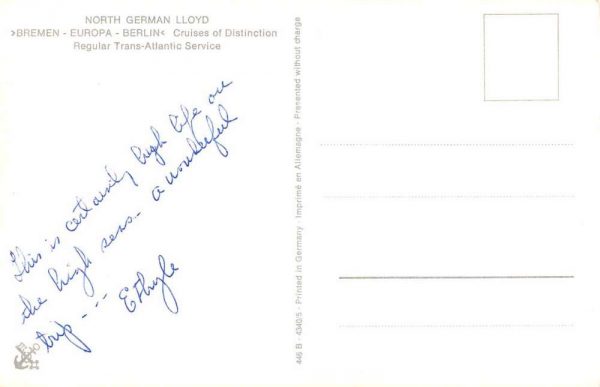North German Lloyd Bremen Europa Berlin Cruise Ship Views Postcard JE229577 - Image 2