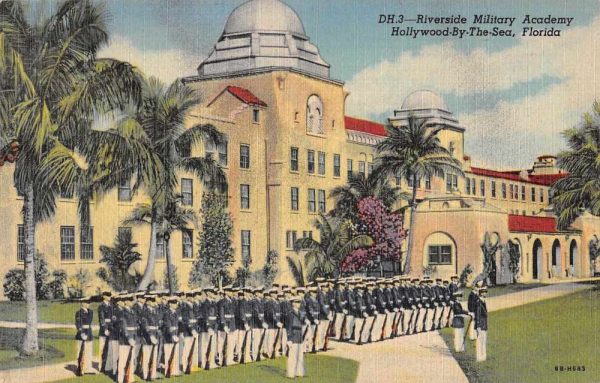 Hollywood-by-the-Sea Florida Riverside Military Academy Postcard JE229584