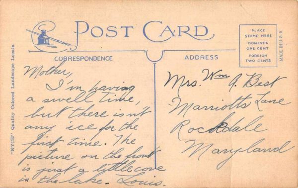 Laurel Lake Pennsylvania Greetings Scenic View Vintage Postcard JE229587 - Image 2