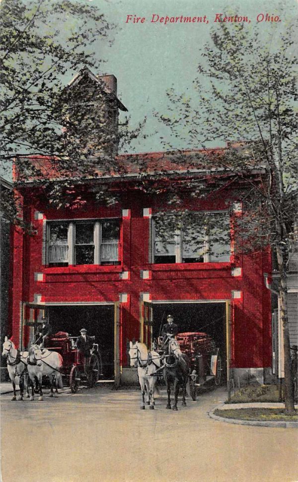 Kenton Ohio Fire Department Vintage Postcard JE229684