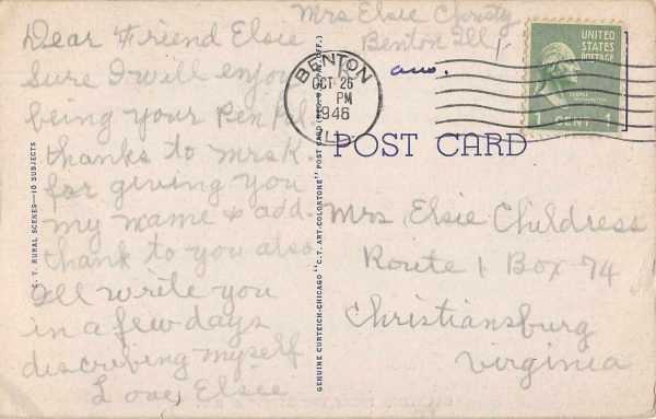 Christopher Illinois Greetings Cows Vintage Postcard JE229728 - Image 2