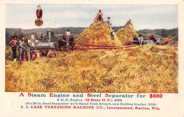 Racine Wisconsin Steam Engine and Steel Separtor Farm Equipment PC JE229765