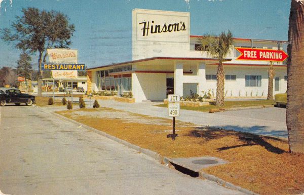 Homosassa Springs Florida Hinson's Restaurant Vintage Postcard JE229823