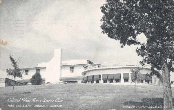 Anniston Alabama Fort McClellan White Men's Service Club Postcard JE229853