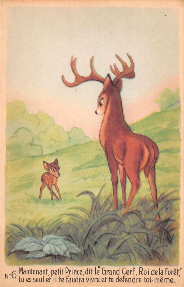Disney Bambi and Deer Vintage Postcard JF686734