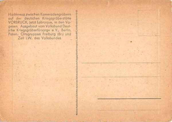 Shirmeck France German War Cemetery Cross Vintage Postcard JF686259 - Image 2