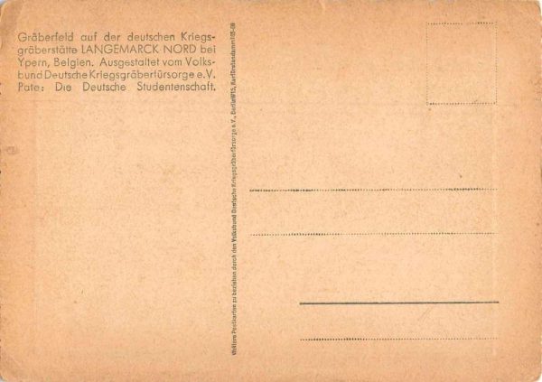 Langemarck Belgium German War Cemetery Vintage Postcard JF686260 - Image 2