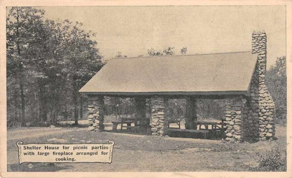 Lake Marcia New Jersey Shelter House for Picnic Parties Postcard JF686272