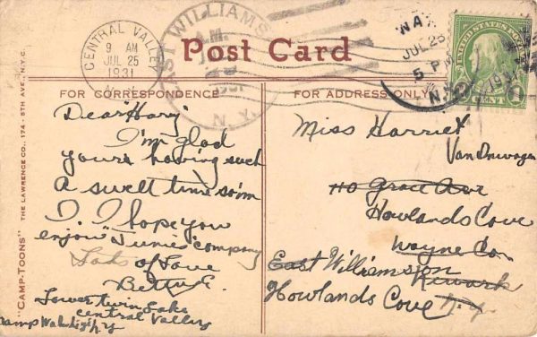 Camp Greetings Ladies Canoeing Vintage Postcard JF686284 - Image 2