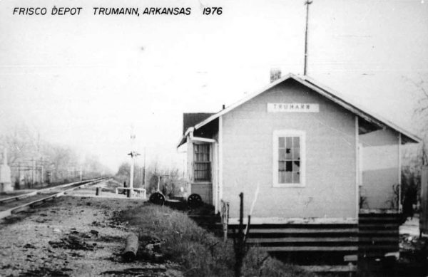 Trumann Arkansas Frisco Depot Train Station Real Photo Vintage Postcard JF686313
