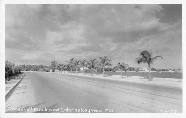Key West Florida Roosevelt Boulevard Real Photo Vintage Postcard JF686329
