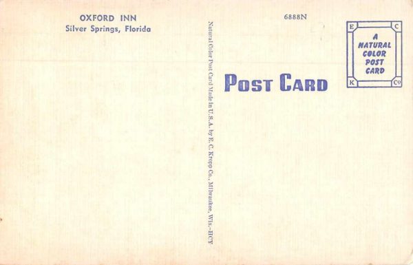 Silver Springs Florida Oxford Inn Restaurant Vintage Postcard JF686355 - Image 2