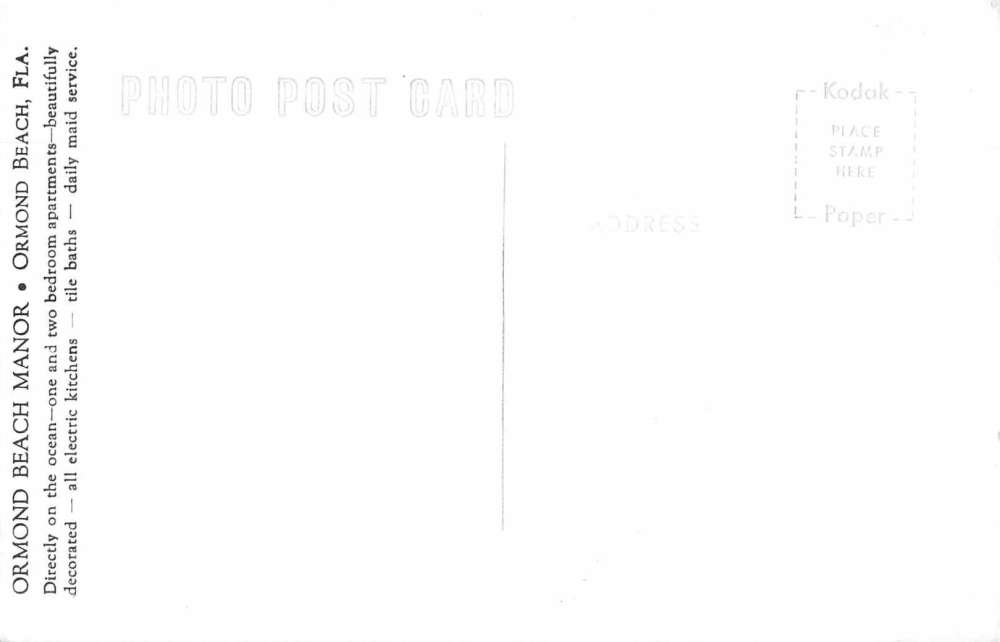 Ormond Beach Florida Ormond Beach Manor Real Photo Vintage Postcard JF686356 - Image 2