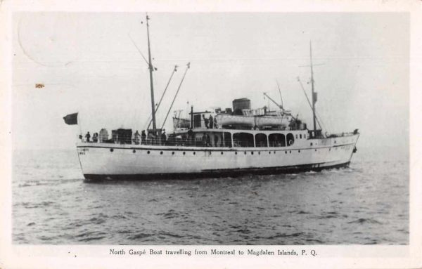Montreal to Magdalen Islands Canada North Gaspe Boat Real Photo PC JF686363