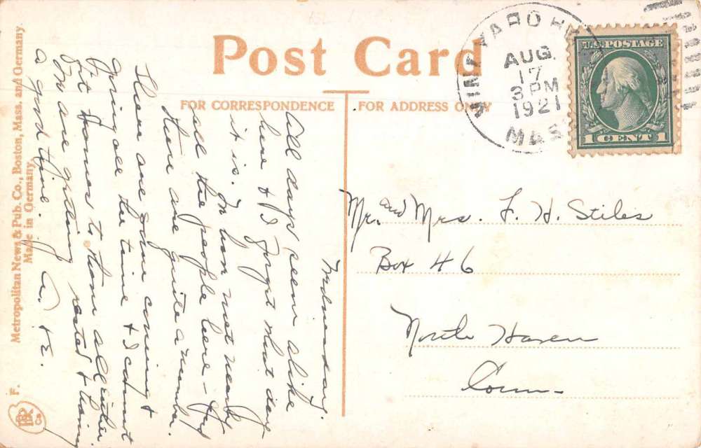 Vineyard Haven Massachusetts Makonekey Along the Shore Vintage Postcard JF686395 - Image 2