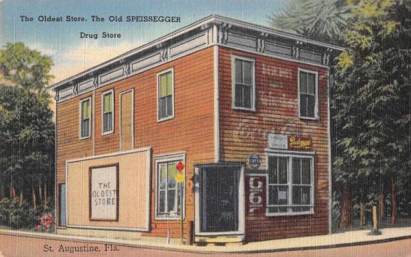 St. Augustine Florida Old Speissegger Drug Store Vintage Postcard JF686457